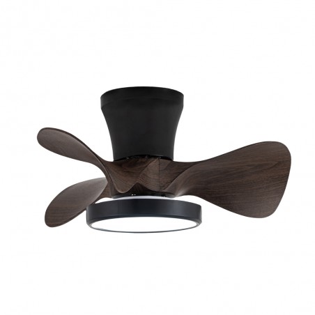 Ventilador de techo LED Merial Negro+Roble CCT Dim (20W)