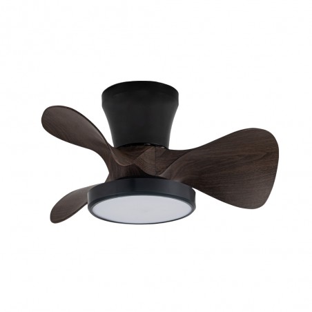 Ventilador de techo LED Merial Negro+Roble CCT Dim (20W)