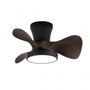 Ventilador de techo LED Merial Negro+Roble CCT Dim (20W)