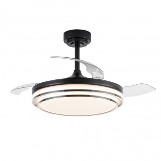 Ventilador LED aspas plegables Mesina Negro CCT Dim (72W)