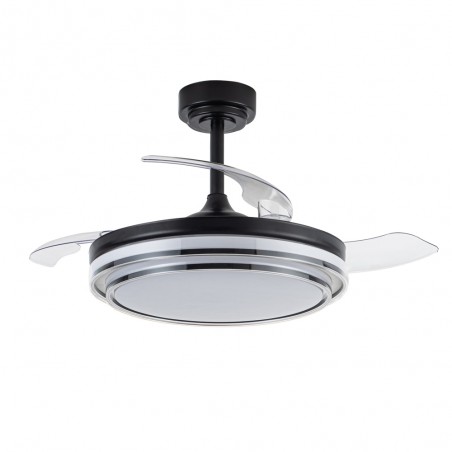 Ventilador LED aspas plegables Mesina Negro CCT Dim (72W)