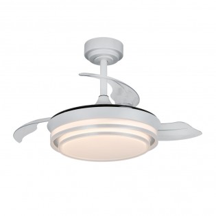 Ventilador LED aspas plegables Mesina Mini Plata CCT Dim (46W)