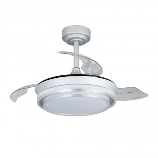 Ventilador LED aspas plegables Mesina Mini Plata CCT Dim (46W)