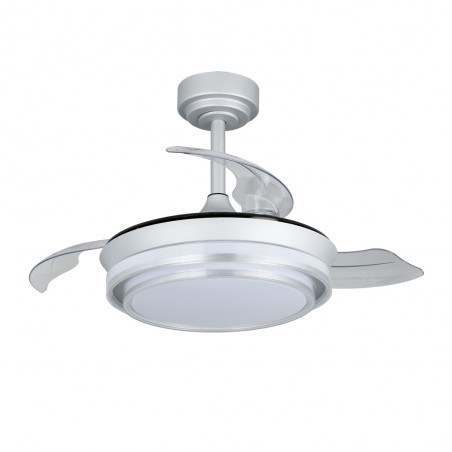Ventilador LED aspas plegables Mesina Mini Plata CCT Dim (46W)