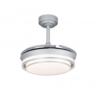 Ventilador LED aspas plegables Mesina Mini Plata CCT Dim (46W)