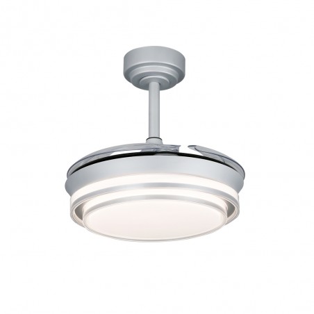 Ventilador LED aspas plegables Mesina Mini Plata CCT Dim (46W)