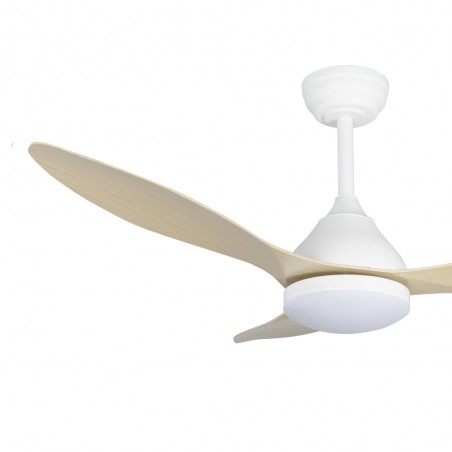 Ventilador de techo LED Cavil Blanco+Madera CCT Dim (20W)