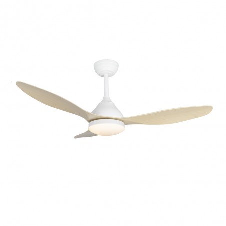 Ventilador de techo LED Cavil Blanco+Madera CCT Dim (20W)