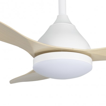 Ventilador de techo LED Cavil Blanco+Madera CCT Dim (20W)