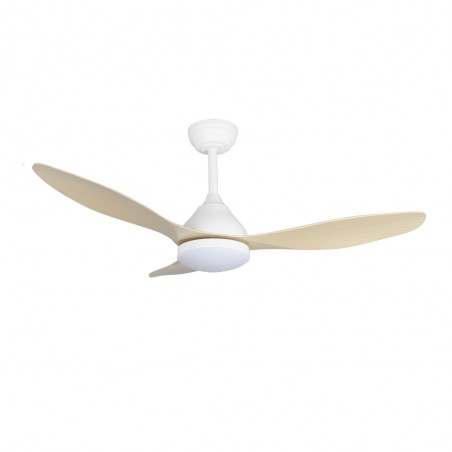Ventilador de techo LED Cavil Blanco+Madera CCT Dim (20W)