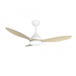 Ventilador de techo LED Cavil Blanco+Madera CCT Dim (20W)