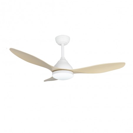 Ventilador de techo LED Cavil Blanco+Madera CCT Dim (20W)