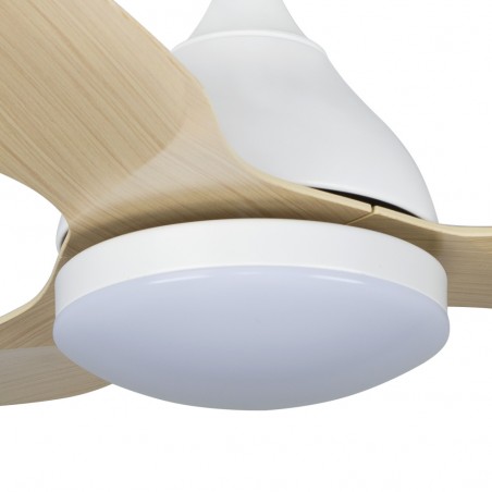 Ventilador de techo LED Cavil Mini Blanco+Madera CCT Dim (20W)