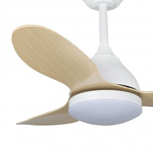 Ventilador de techo LED Cavil Mini Blanco+Madera CCT Dim (20W)