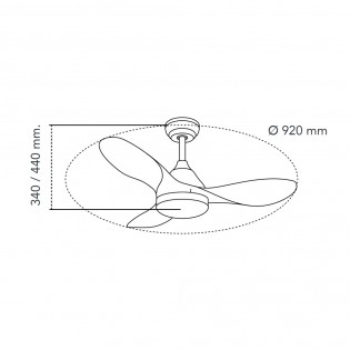 Ventilador de techo LED Cavil Mini Negro CCT Dim (20W)