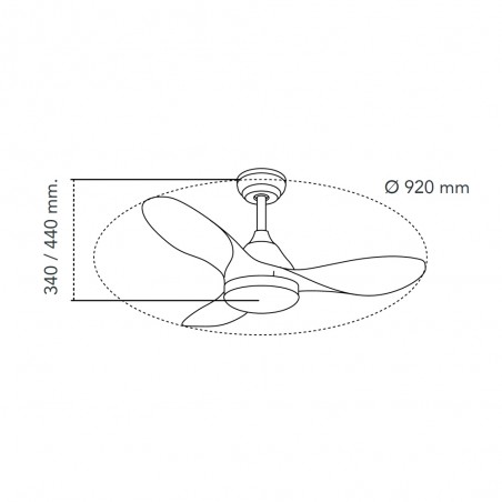 Ventilador de techo LED Cavil Mini Negro CCT Dim (20W)