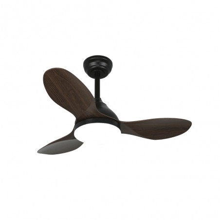 Ventilador de techo LED Cavil Mini Negro+Madera CCT Dim (20W)