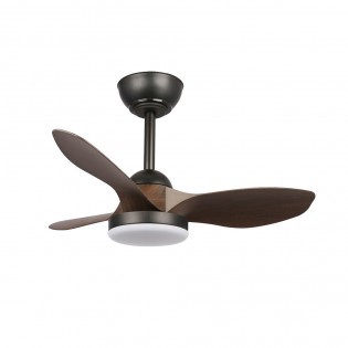 Ventilador LED Cavil Mini S Negro+Madera CCT Dim (20W)