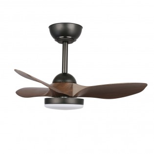 Ventilador LED Cavil Mini S Negro+Madera CCT Dim (20W)