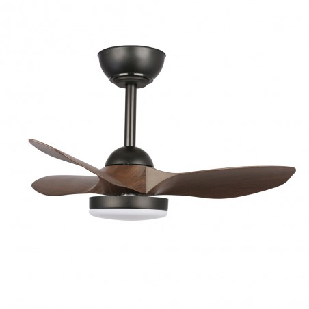 Ventilador LED Cavil Mini S Negro+Madera CCT Dim (20W)
