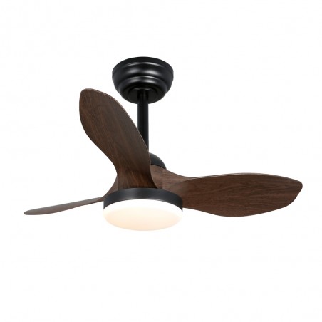 Ventilador LED Cavil Mini S Negro+Madera CCT Dim (20W)