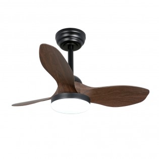 Ventilador LED Cavil Mini S Negro+Madera CCT Dim (20W)