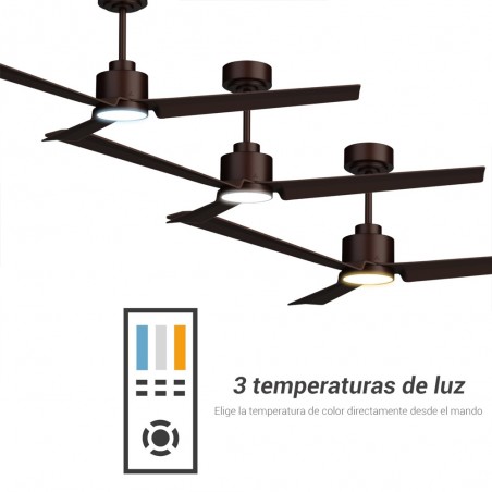Ventilador de techo LED Anne Marrón CCT Dim (20W)