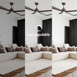 Ventilador de techo LED Anne Marrón CCT Dim (20W)