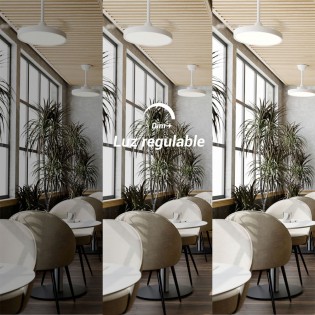 Ventilador LED aspas retráctiles Bombay Estilo S CCT Dim (24W)