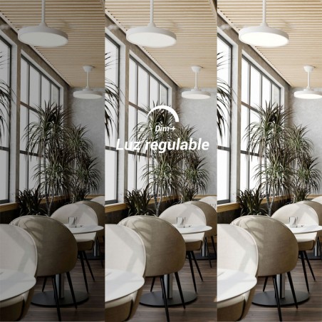 Ventilador LED aspas retráctiles Bombay Estilo S CCT Dim (24W)