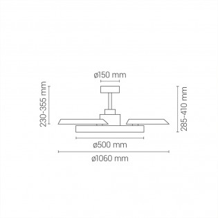 Ventilador LED aspas retráctiles Bombay Estilo M CCT Dim (36W)