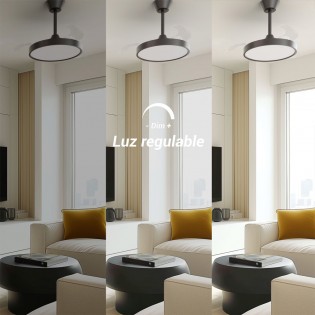 Ventilador LED aspas retráctiles Bombay Estilo M CCT Dim (36W)