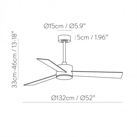 Ventilador de techo LED Shamal CCT (22W)