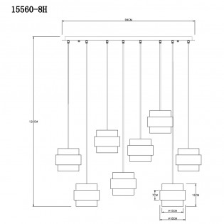 Lámpara colgante lineal Milley (8 Luces)