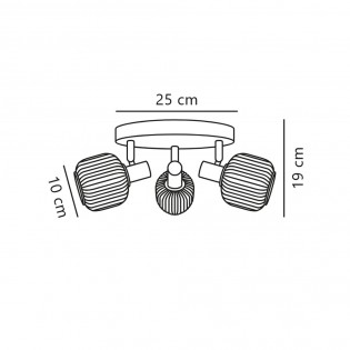 Plafón de techo Milford Mini (3 luces)