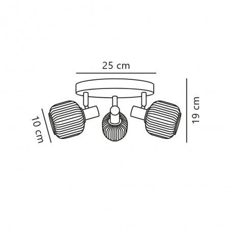 Plafón de techo Milford Mini (3 luces)