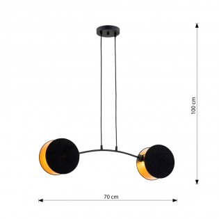 Lámpara de techo Letiva Negro (2 luces)