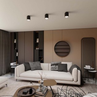 Foco de techo Valeno Negro