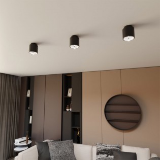 Foco de techo Valeno Negro