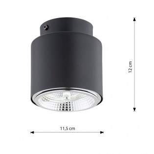 Foco de techo Valeno Negro