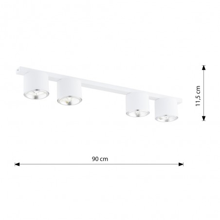 Regleta de techo Valeno Blanco (4 luces)