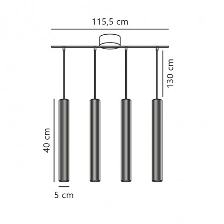 Lámpara colgante Vico (4 luces)