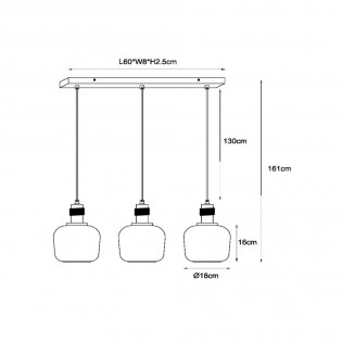 Lámpara colgante Ilona (3 luces)