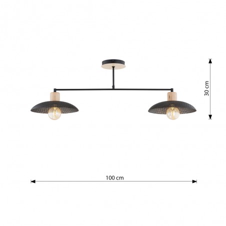 Lámpara de techo Briana Negro (2 luces)