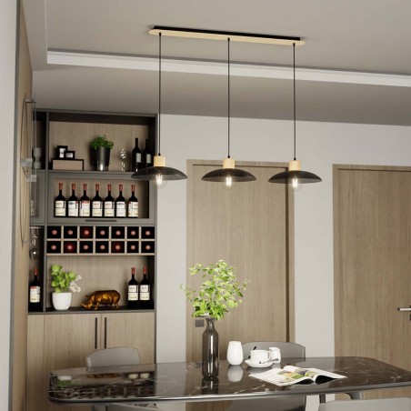 Lámpara de techo Briana Negro (3 luces)