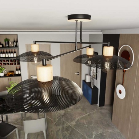 Lámpara de techo Briana Negro (4 luces)