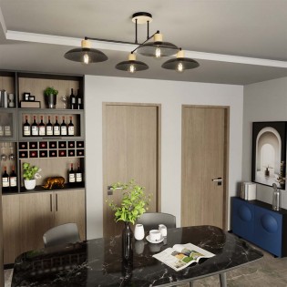 Lámpara de techo Briana Negro (4 luces)