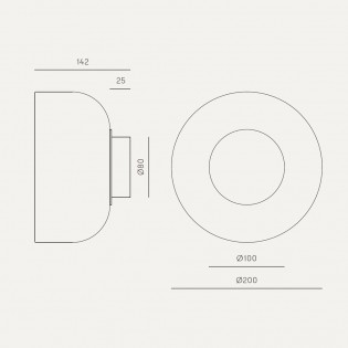Aplique de pared LED Ipon Fumé (10W)
