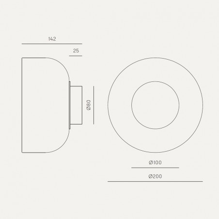 Aplique de pared LED Ipon Fumé (10W)