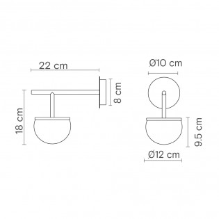 Aplique de pared Roi Fumé